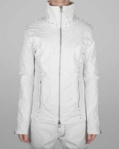 J08 - Natrual White - Black Stitch
