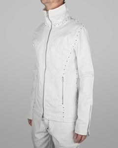 J08 - Natrual White - Black Stitch