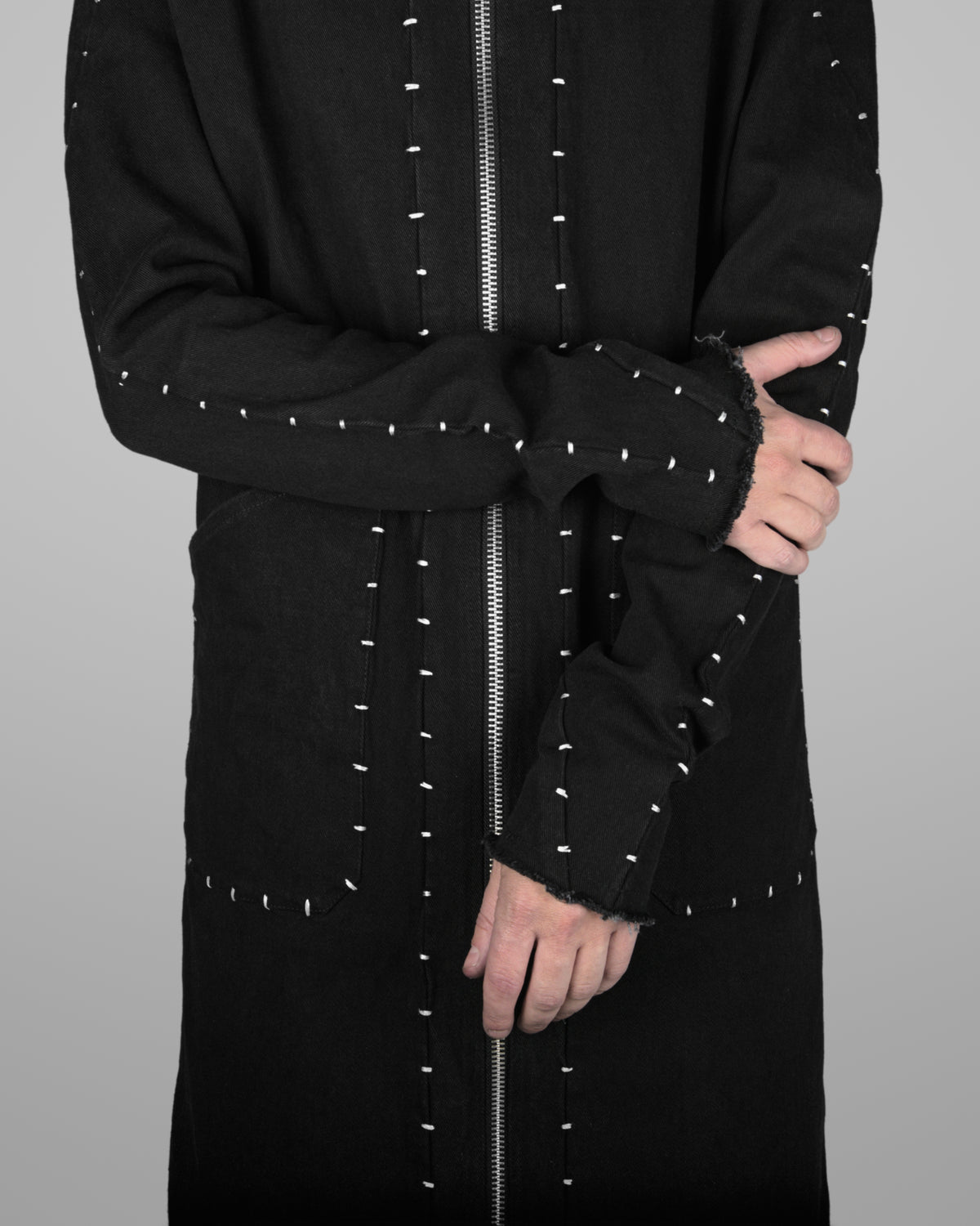 J11 - Black - White Stitch