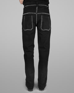 B12 - Black - White stitch