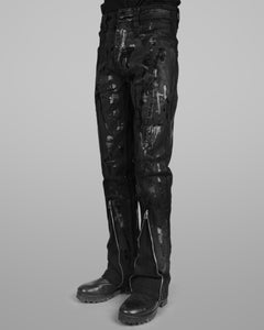 B12 - Black - Black stitch - Painted