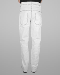 B12 - Natural white - Black stitch