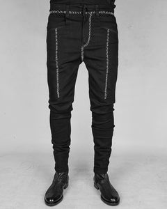 BD01BSW - Black bonewhite stitched