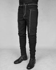 BD01BSW - Black bonewhite stitched