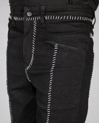 BD01BSW - Black bonewhite stitched