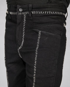 BD01BSW - Black bonewhite stitched