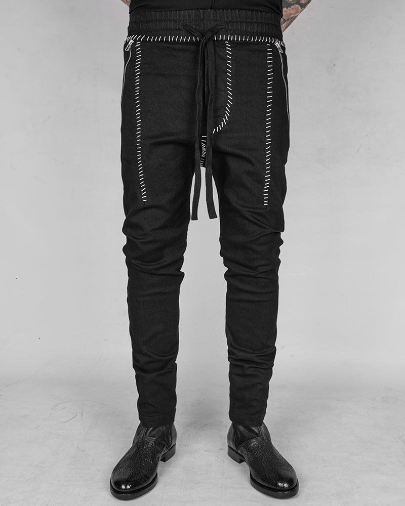 BD03BSW - Black stitched bonewhite