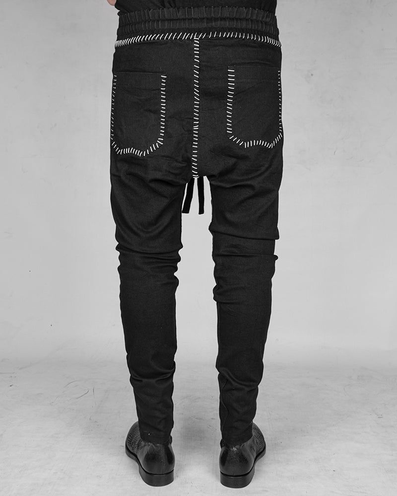 BD03BSW - Black stitched bonewhite