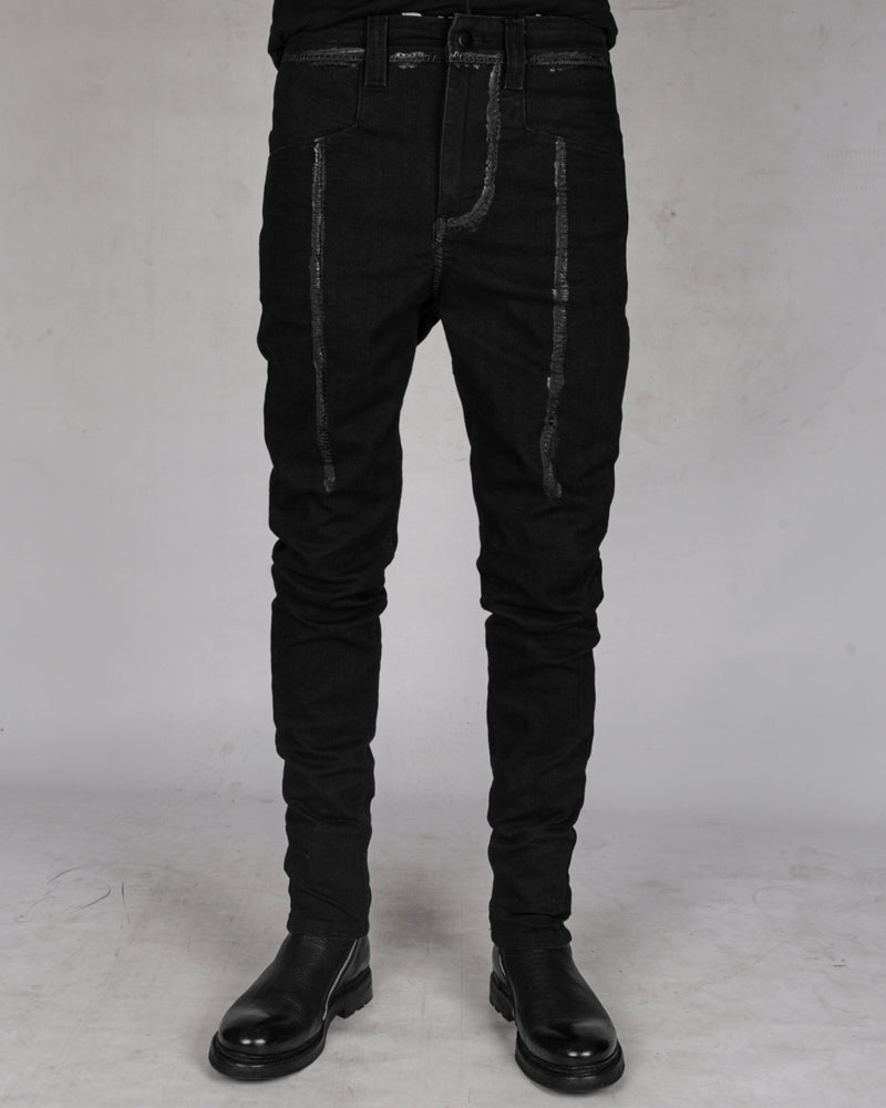 10R:son - B1001PS - Painted stitched denim trouses - Stilett.com
