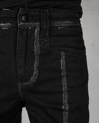 10R:son - B1001PS - Painted stitched denim trouses - Stilett.com