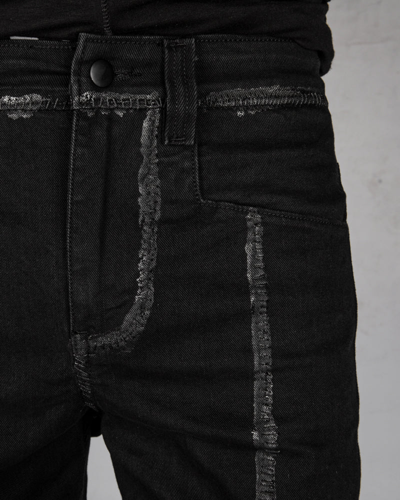 10R:son - B1001PS - Painted stitched denim trouses - Stilett.com