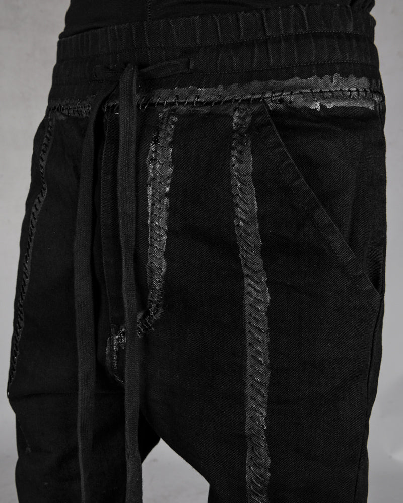 10R:son - B1002PS - Painted stitched drop denim trouses - Stilett.com