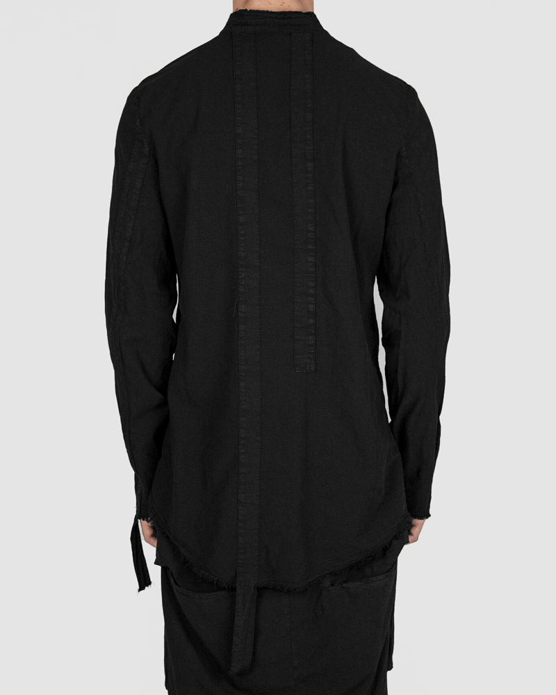 Army of me - Mandarin collar cotton shirt black - Stilett.com