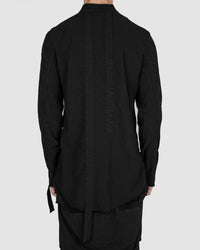 Army of me - Mandarin collar cotton shirt black - Stilett.com
