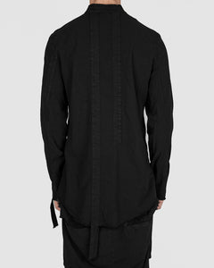 Army of me - Mandarin collar cotton shirt black - Stilett.com