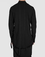 Army of me - Mandarin collar cotton shirt black - https://stilett.com/