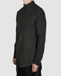 Army of me - Mandarin collar cotton shirt graphite - Stilett.com