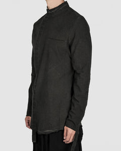 Army of me - Mandarin collar cotton shirt graphite - Stilett.com
