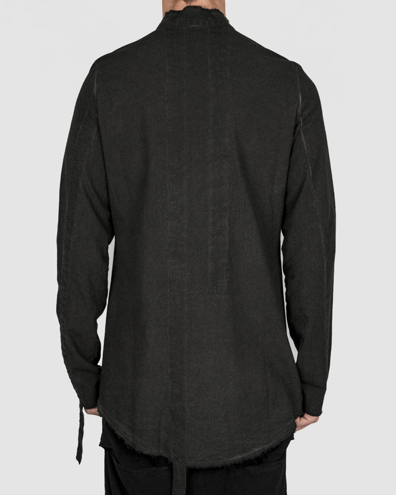 Army of me - Mandarin collar cotton shirt graphite - Stilett.com