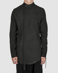 Army of me - Mandarin collar cotton shirt graphite - Stilett.com