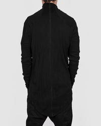 Army of me - Cotton rib high collar jersey crinkled black - Stilett.com