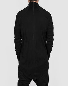 Army of me - Cotton rib high collar jersey crinkled black - Stilett.com