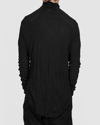 Army of me - Cotton rib high collar jersey crinkled graphite - Stilett.com