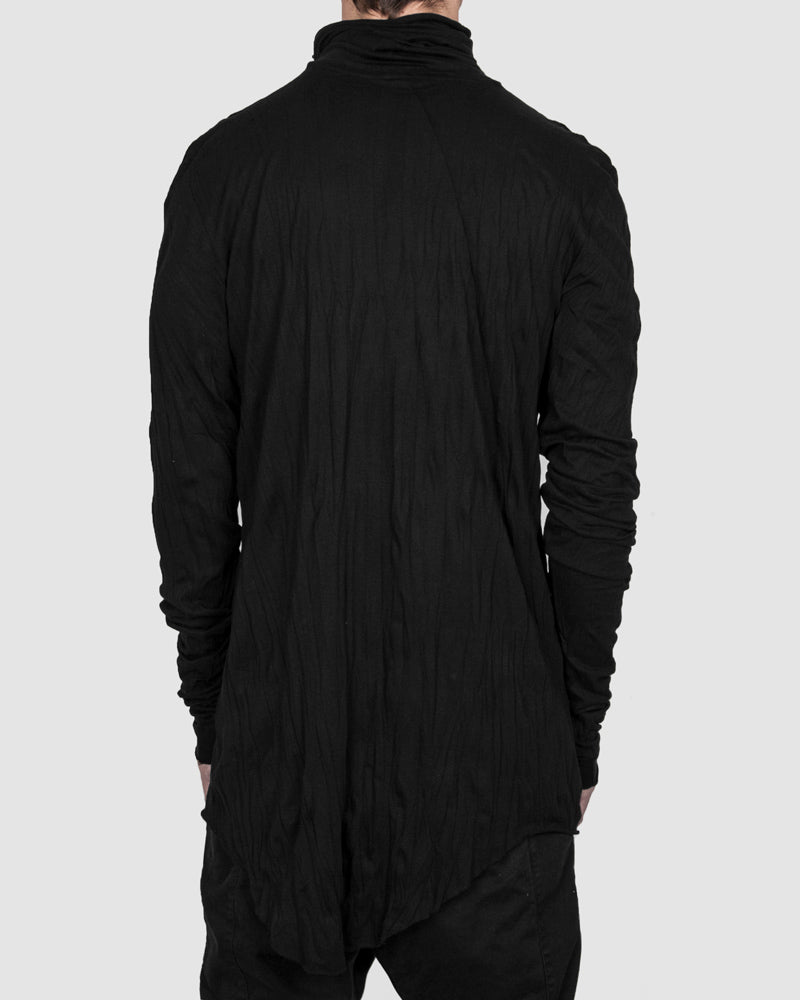 Army of me - High collar lightweight jersey crinkled black - Stilett.com