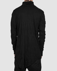 Army of me - High collar lightweight jersey crinkled black - Stilett.com