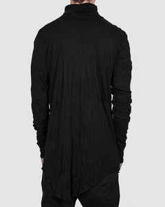Army of me - High collar lightweight jersey crinkled black - Stilett.com
