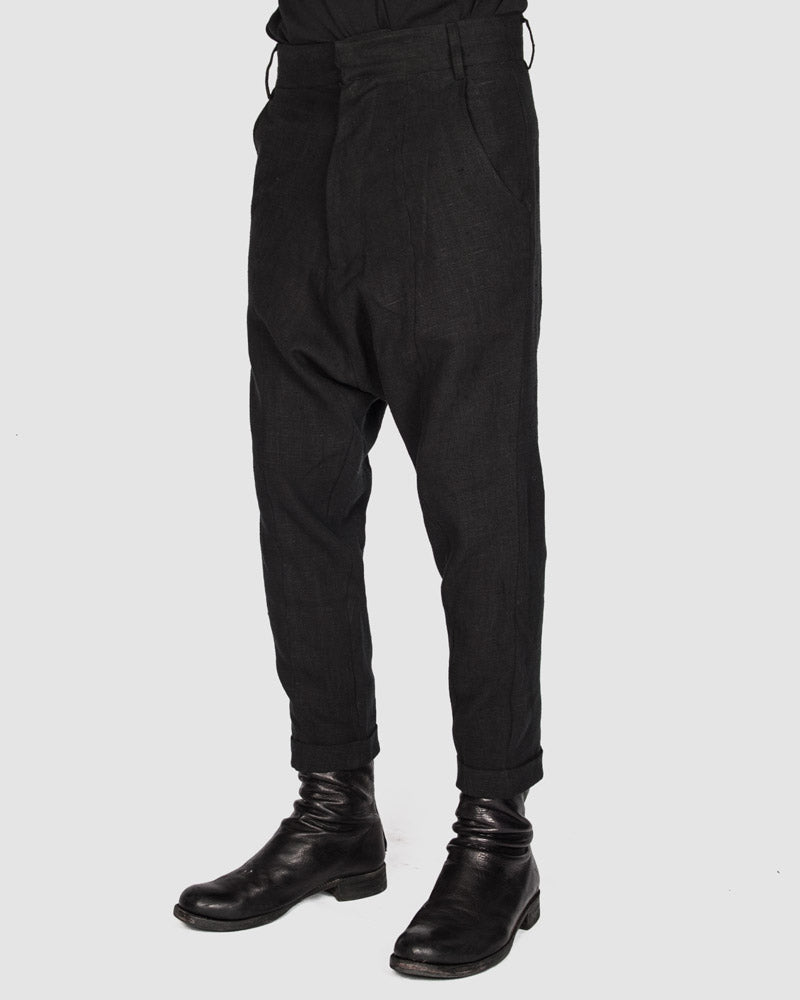 Army of me - Linen low crotch trousers - Stilett.com