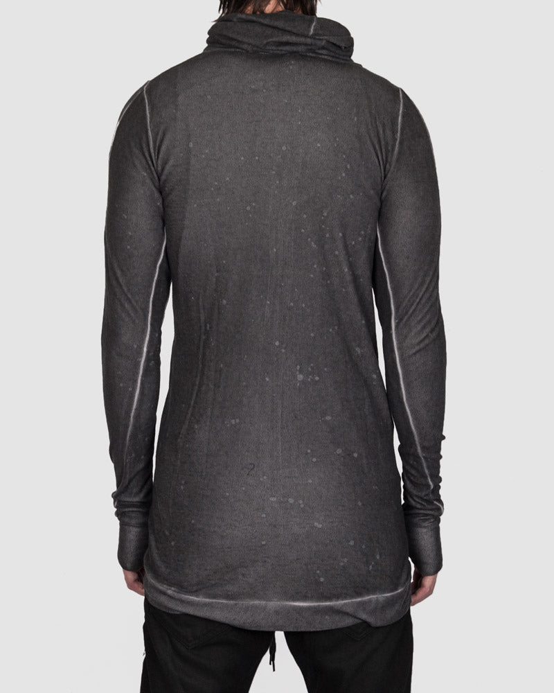 Army of me - Linen tencel zip up hooded sweatshirt anthracite - Stilett.com