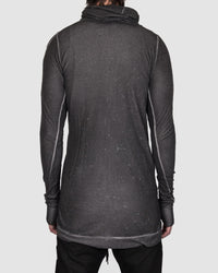 Army of me - Linen tencel zip up hooded sweatshirt anthracite - Stilett.com