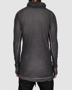 Army of me - Linen tencel zip up hooded sweatshirt anthracite - Stilett.com