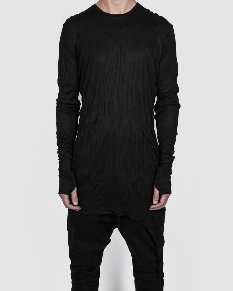 Army of me - Serac longsleeve modal jersey crinkled black - Stilett.com