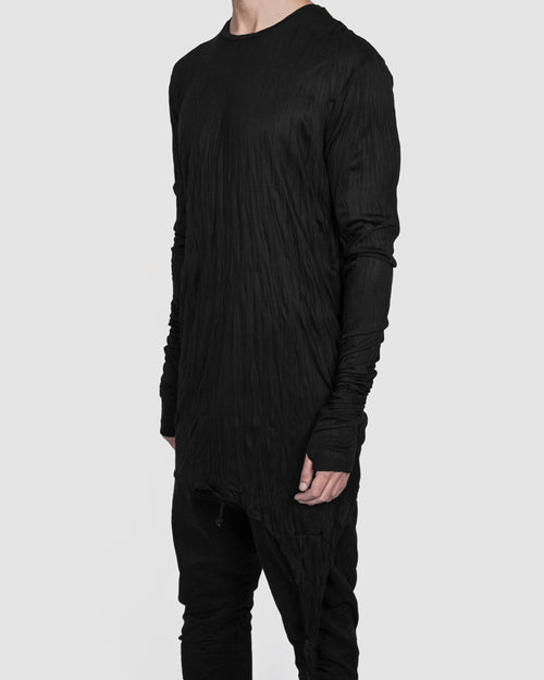 Army of me - Serac longsleeve modal jersey crinkled black - https://stilett.com/