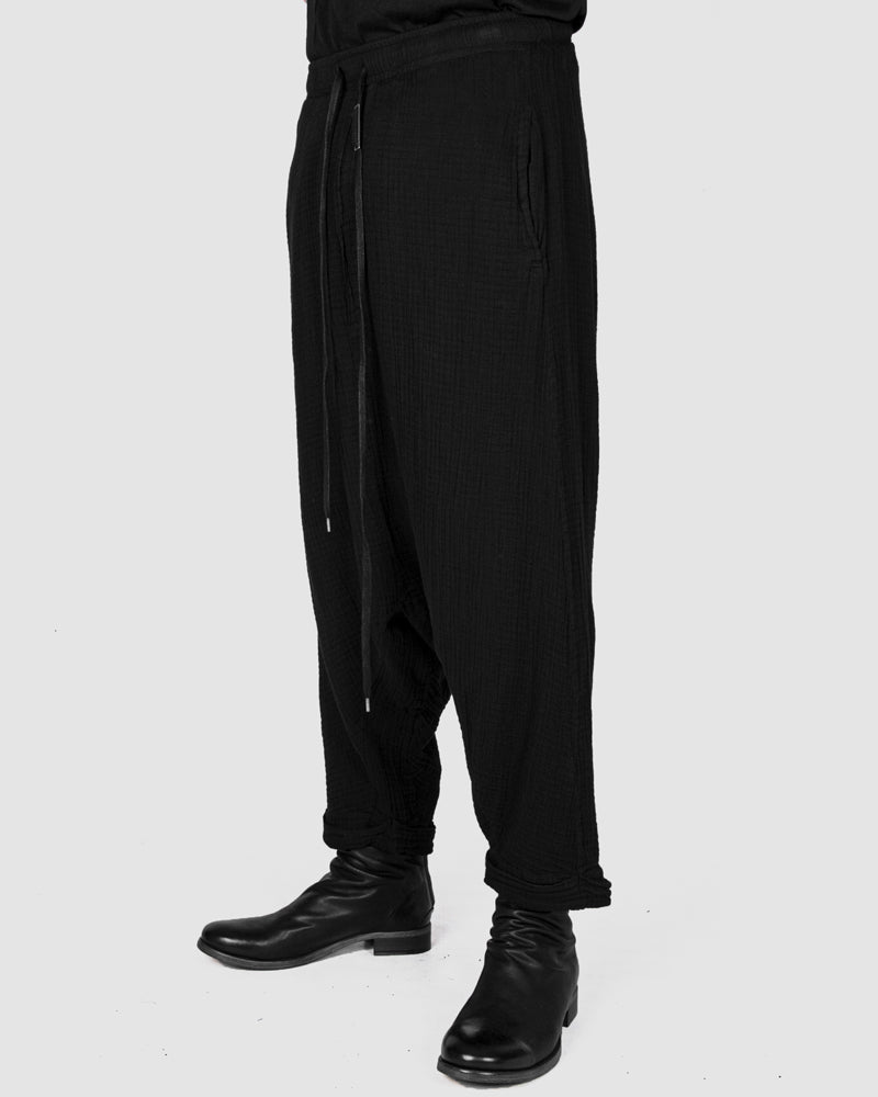 Army of me - Structured cotton low crotch trousers black - https://stilett.com/
