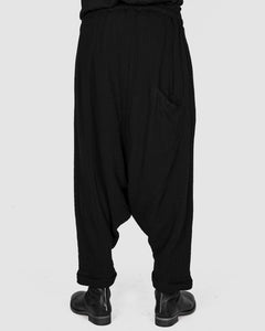 Army of me - Structured cotton low crotch trousers black - Stilett.com