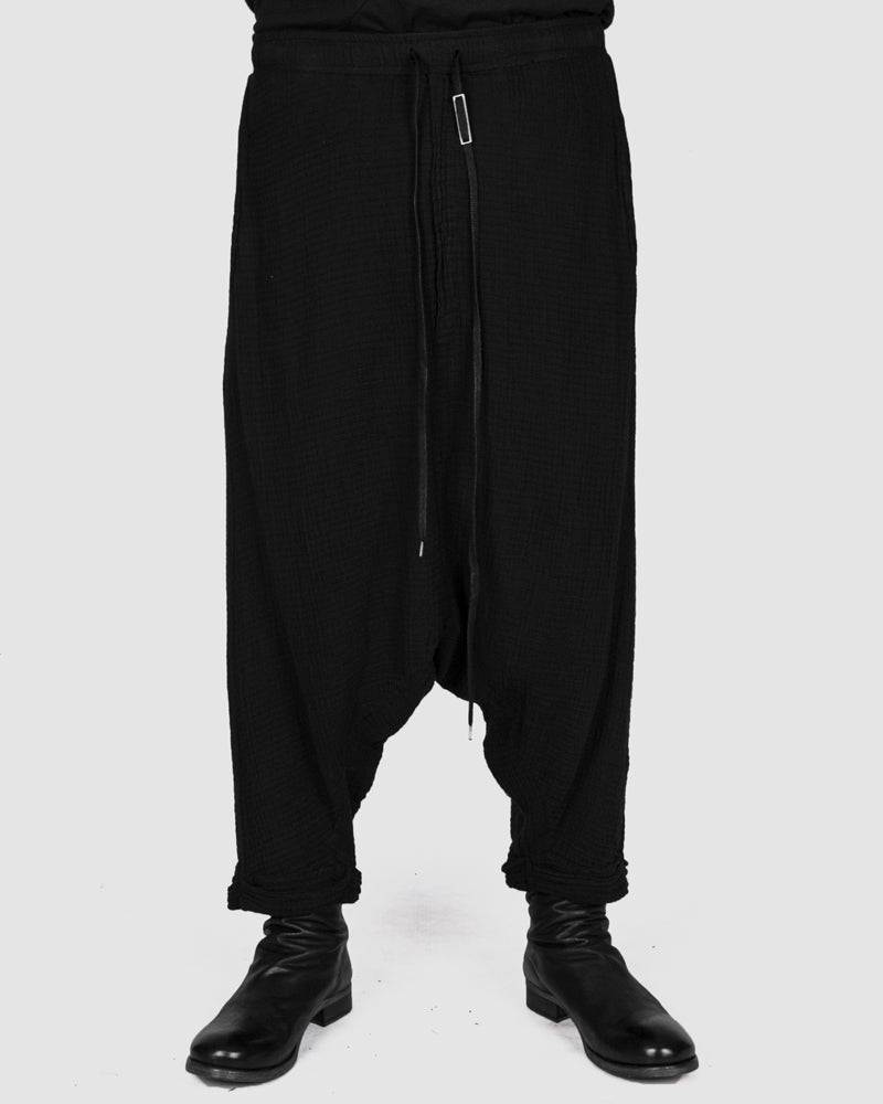 Army of me - Structured cotton low crotch trousers black - https://stilett.com/