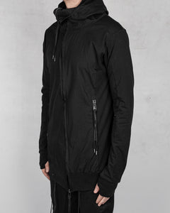 Contrasting zip up hooded sweatshirt black