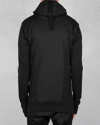 Contrasting zip up hooded sweatshirt black