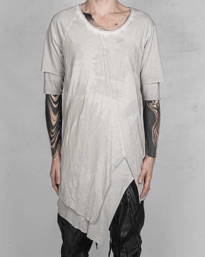 Double Layered Asymmetric T-shirt Concrete