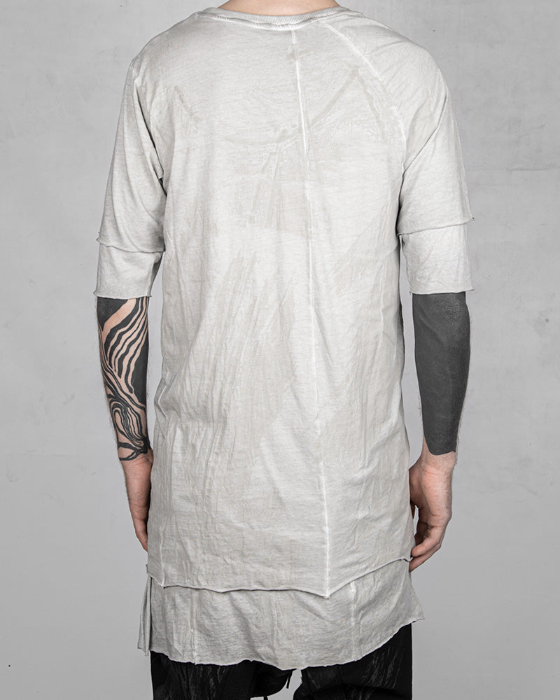 Double Layered Asymmetric T-shirt Concrete