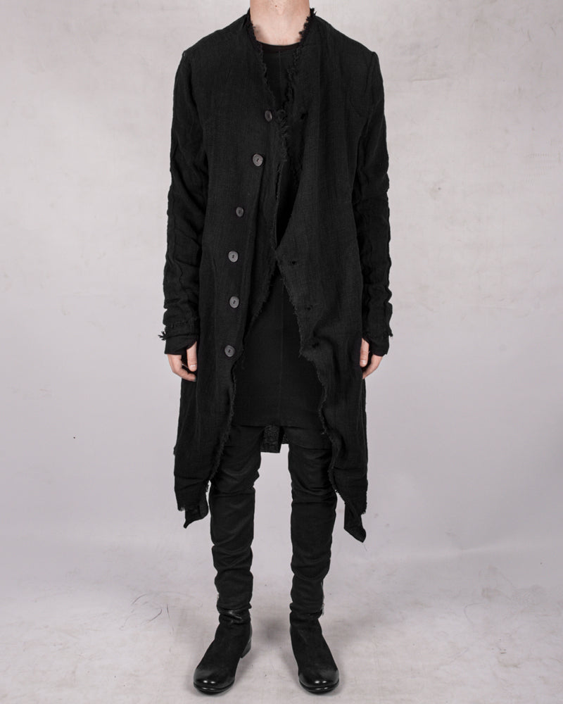 Double layered knitted linen cardigan