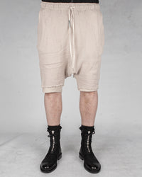 Double layered knitted linen shorts sand