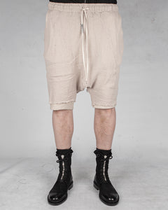 Double layered knitted linen shorts sand