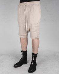 Double layered knitted linen shorts sand