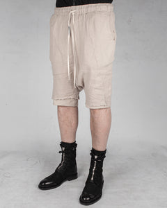 Double layered knitted linen shorts sand