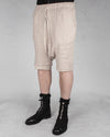 Army of me - Double layered knitted linen shorts sand - https://stilett.com/