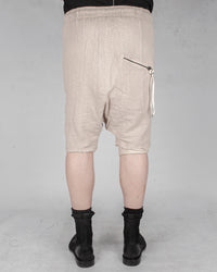 Double layered knitted linen shorts sand